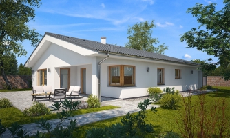 Modern house with two garages.